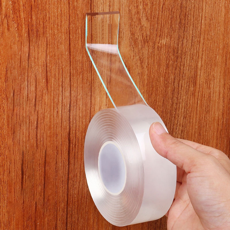 เทปกาวนาโน แบบใส สองด้าน กันลื่น ใช้ซ้ําได้ สําหรับตกแต่งบ้าน 1 เมตร