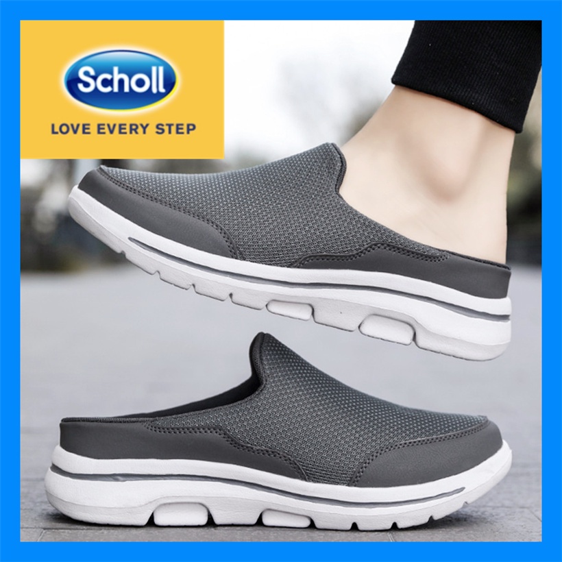 Scholl รองเท้ากีฬา Scholl ส้นแบน แบบสวม ขนาดใหญ่ สไตล์เกาหลี สําหรับผู้ชาย ไซซ์ EU 45 46 47 48