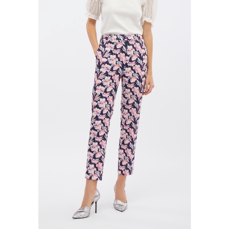 ESPADA กางเกงเอวสูงทรงสลิม ผู้หญิง | High Waist Floral Print Trousers (Slim Fit) | 04567