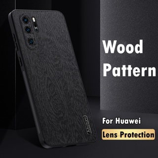 เคสซิลิโคน ลายไม้ กันกระแทก สําหรับ Huawei P30 P40 P50 Mate 30 Pro