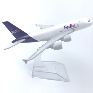 โมเดลเครื่องบินอัลลอย FEDEX ขนาด 16 ซม. A380 สําหรับตกแต่งเครื่องบิน