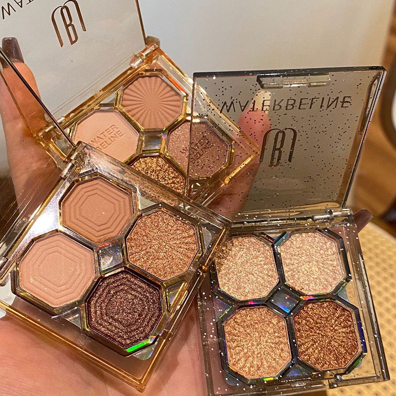 สินค้าใหม่ พาเลตต์อายแชโดว์ เนื้อแมตต์ สี่สี กระพริบ สวยหรู ไม่ต้องปิด