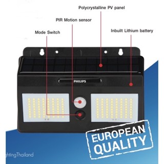 Super Lamp Philips Solarโคมไฟติดผนังฟิลิปส์โซล่าเซลล์ Essential SmartBright Solar Wall Light  Philips 5W/10W/30W