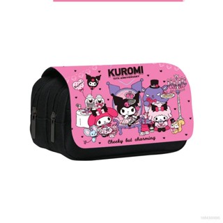 กระเป๋าดินสอ ลายการ์ตูน Sanrio Kuromi น่ารัก จุของได้เยอะ สองชั้น สําหรับเด็กนักเรียน