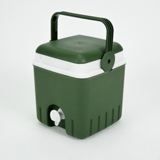 shophome468-EVEREST COOLER BOX กระติกเหลี่ยมมีก๊อก 4 ลิตร สีเขียวทหาร รับประกันของเเท้