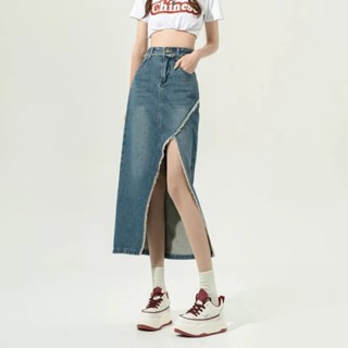 SONIC JEANS กระโปรงนักเรียนทรงแคบ กระโปรงยีนส์ยาว harper Jeans Long Skirt P06112