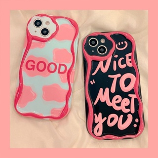 เคสโทรศัพท์มือถือ ลาย Nice To Meet You สีชมพู สําหรับ iPhone 12 13 11 14 Pro Max 14 Plus 7 8 Plus Xr Xs X 6 6 Plus 6s XBSRR