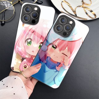 เคสโทรศัพท์มือถือกระจกนิรภัย แบบแข็ง ป้องกันเลนส์ ลายการ์ตูนอนิเมะ Spy×Family Anya สําหรับ iPhone 14 13 Pro Max 12 Mini 11 X XR Xs 7 8 SE 2020