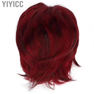 Yiyicc Women Short Wig  Fashion Short Wig Soft Thick Red Breathable Curl  for Lady for Celebrities