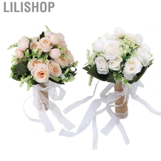 Lilishop Bridal Bouquet Holding Flowers Artificial Portable for Photography for Wedding