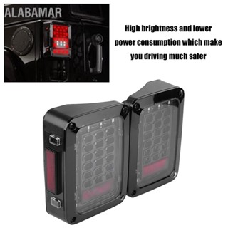 ALABAMAR ไฟท้าย LED อัตโนมัติหนึ่งคู่หลอดไฟ พร้อมเบรคสำหรับรถจี๊ป Wrangler JK 07 ~ 16 USA