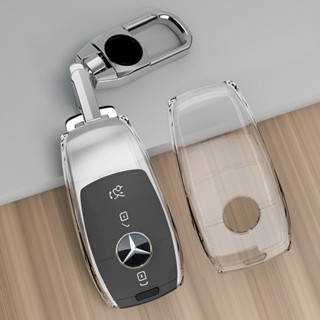 เคสกุญแจรีโมทรถยนต์ แบบใส เรืองแสง สําหรับ mercedes-benz e200l cla clb