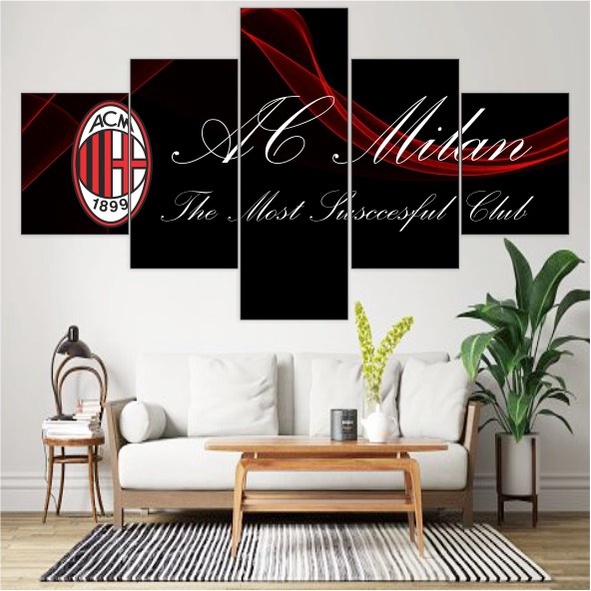 WALL DECORTATIONS - FOOTBALL CLUB - AC MILAN MINIMALIST