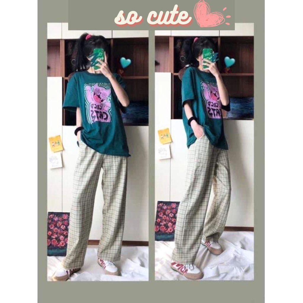 ชุดเซท เสื้อลายการ์ตูน+กางเกงสก็อต เนื้อผ้านิ่ม ใส่สบาย ลายน่ารักสดใส สไตล์เกาหลี #061 - รูปที่ 2