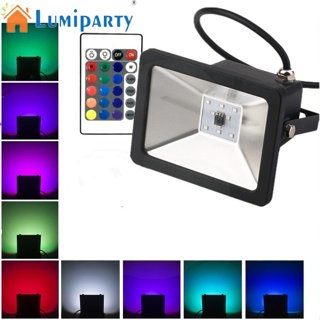 Lumiparty โคมไฟฟลัดไลท์ RGB 10w 20w 30w บางมาก กันน้ํา หลากสี แบบพกพา สําหรับตั้งแคมป์ ปาร์ตี้ กลางแจ้ง