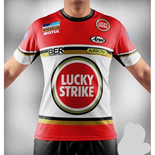 ใหม่ เสื้อยืด แขนสั้น พิมพ์ลาย l LUCKY STRIKE สไตล์เรโทร