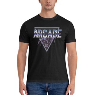 เสื้อยืด ผ้าฝ้ายแท้ พิมพ์ลาย Arcade Neon 80S คุณภาพสูง สําหรับผู้ชาย