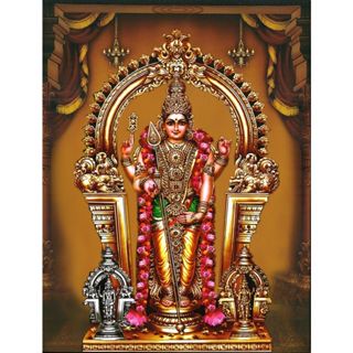 Tiruchendur โปสเตอร์ Murugan with His Consorts สําหรับตกแต่งผนัง