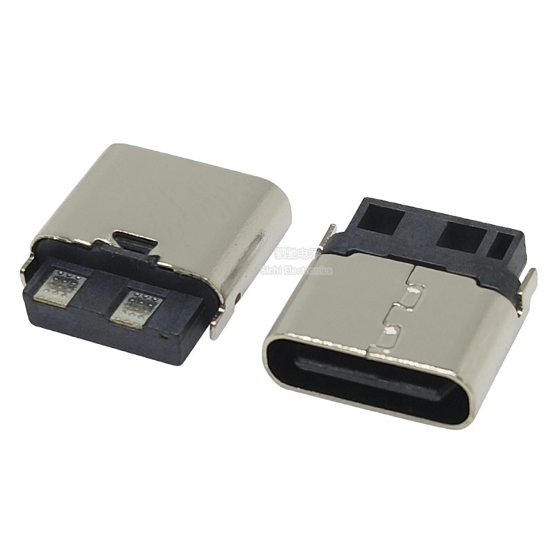 ขั้วต่อซ็อกเก็ต Usb TYPE-C ซ็อกเก็ตหญิง 3.1 ชาร์จซ็อกเก็ตหญิง 2P ลวดเชื่อมเรียบง่าย TYPE Fast Charging กระแสไฟสูง