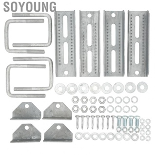 Soyoung Swivel Top Bracket  Swivel Bunk Bracket Kit 8in Height High Hardness  for 3x3 Boat Trailer Cross Member