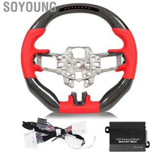 Soyoung 9 LEDs Shift Lights Carbon Fiber Steering Wheel for Ford Mustang V6 EcoBoost GT Shelby 2015 2016 2017  Steering Wheel