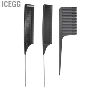 Icegg 3Pcs/Set Sectioning Highlight Comb Weaving Comb  Styling Salon Comb Tool