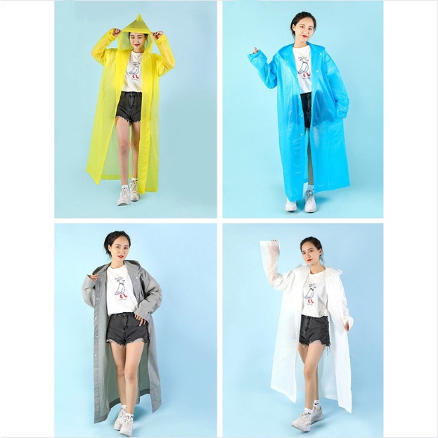 Grace Thai  เสื้อกันฝนแบบหนา กันน้ำ สําหรับผู้ใหญ่ สีสดสดใส (คละสี)