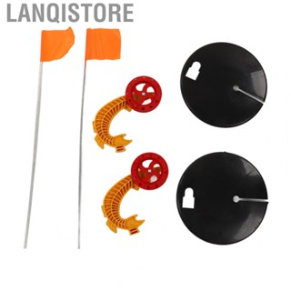 Lanqistore Winter Fishing Rod Flag Marker  2 PCS Winter Ice Fishing Flag Platform Stable Portable  for Freshwater Fishing