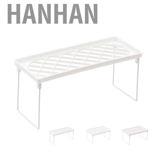 Hanhan Dormitory Storage Shelf Strong PP Metal Foldable Design Simple Style Desktop Display Shelf for Home Dormitory Office