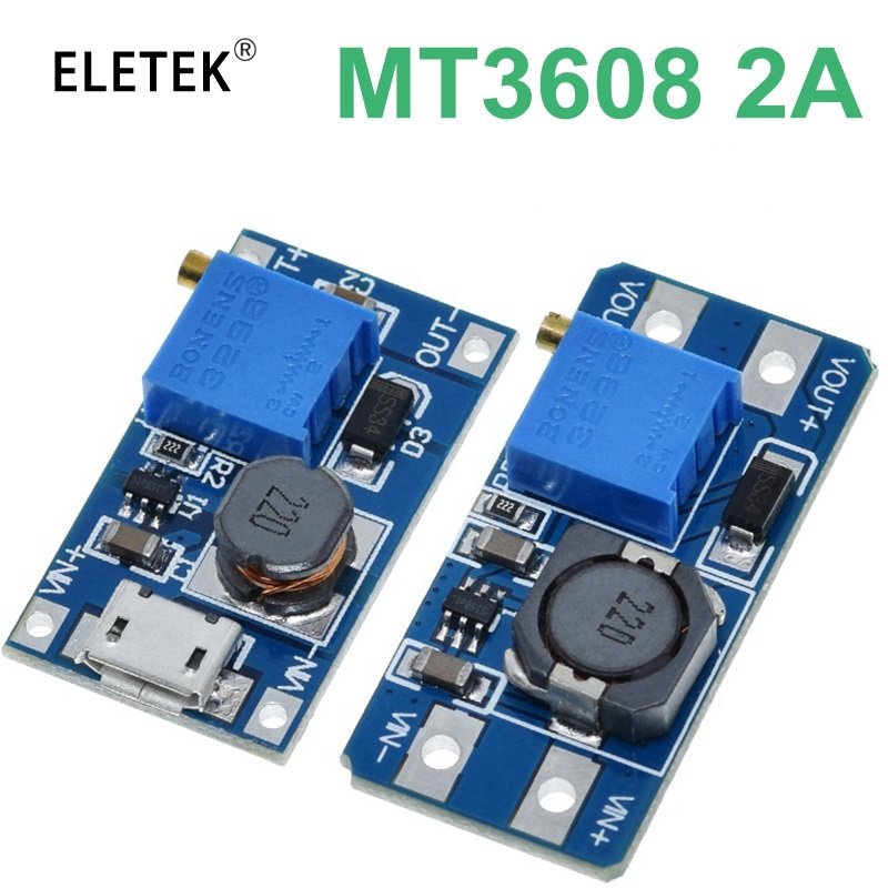 Mt3608 DC-DC โมดูลบูสท์ ปรับได้ 2A DC DC Boost Step Up Converter Module 2V-24V To 5V 9V 12V 28V Powe