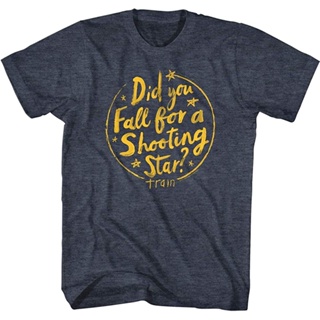 เวรเอ้ย  เสื้อยืดกราฟิกแขนสั้นสำหรับผู้ใหญ่ Train Rock Band Did You Fall for A Shooting Star