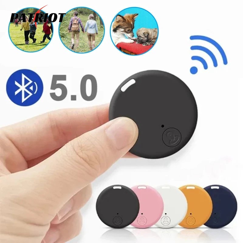 สมาร์ท แบบพกพา บลูทูธ 5.0 ตัวระบุตําแหน่งการติดตามสองทาง / ตําแหน่ง GPS ป้องกันการสูญหาย ฝาครอบเลื่อน / อุปกรณ์ป้องกันการสูญหาย โทรศัพท์มือถือ ทรงกลม แบบพกพา สําหรับเด็กและผู้สูงอายุ & สัตว์เลี้ยง
