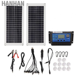 Hanhan Solar Panel  Dual USB Ports IP65  Solar Panel Module Corrosion Resistant 40W 2Pcs with Solar Charge Controller for MP3 for Cycling