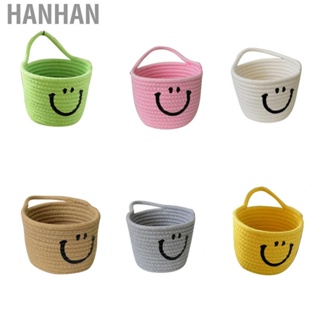 Hanhan Cute Cotton Rope  Wall Mounted Soft Foldable Hand Woven Small Storage  for Home Use