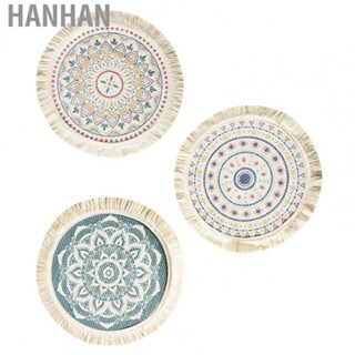 Hanhan Heat Insulation Coaster  Pot Mat Cotton Polyester Delicate Comfortable Round Soft  for Kitchen