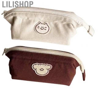 Lilishop Pen Bag  Smoothing Zipper Pencil Bag Cartoon Style Multi Purpose  for School