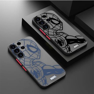 เคสโทรศัพท์มือถือ แบบนิ่ม ผิวด้าน ป้องกันลายนิ้วมือ ลาย Marvel Spider Man สําหรับ Samsung S8 S9 S10 S10E S10 Lite S20 S20FE S21 S22 S23 S32 Plus Ultra 5G A32 A53 J6 M51 5G