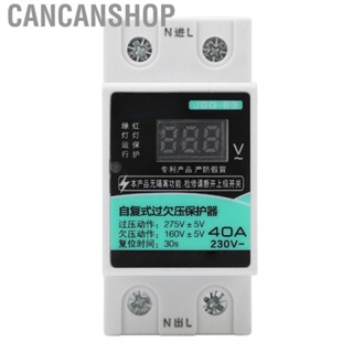 Cancanshop Under Voltage Delay Protector  Over Voltage Protector 230V 40A Self Reset Light Weight Fault Inquiry with Indicator Light for Home