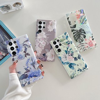 เคสโทรศัพท์มือถือแบบนิ่ม TPU แต่งกลิตเตอร์ ดอกไม้ หรูหรา สําหรับ Samsung Galaxy S23 Ultra S22 S21 S20 FE Note 20 Plus