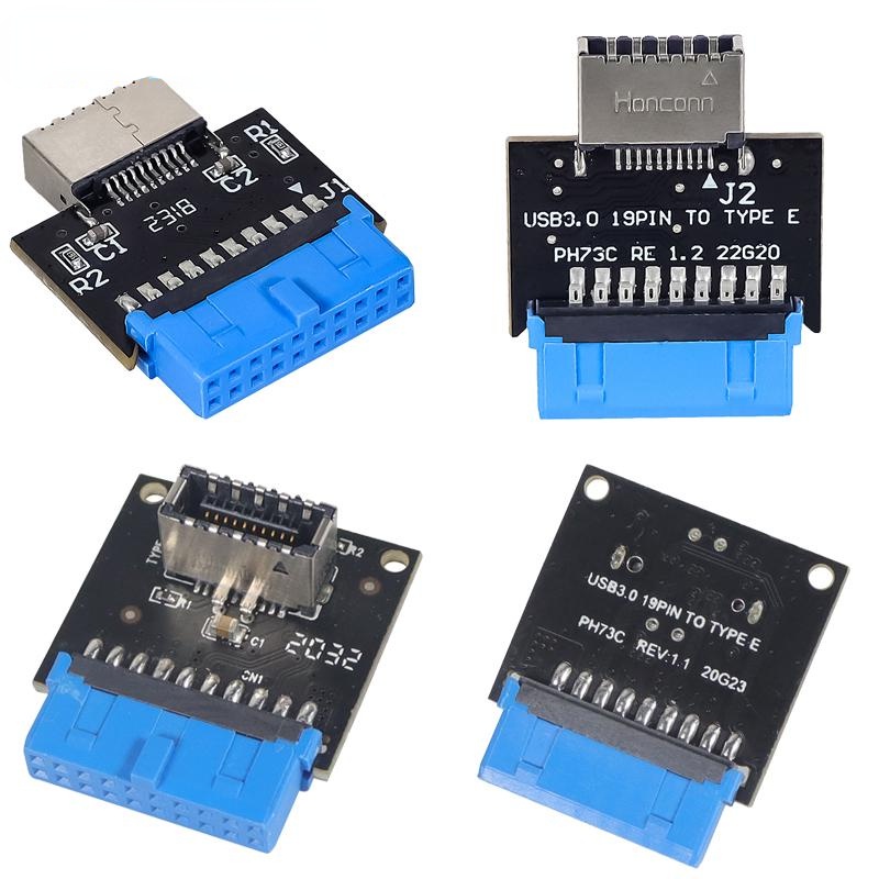JMT ประเภท C USB3.1 แผงด้านหน้าซ็อกเก็ต USB 3.0 19 พิน TYPE-E 20Pin Header อะแดปเตอร์สําหรับ PC เมนบอร์ด Connector Riser