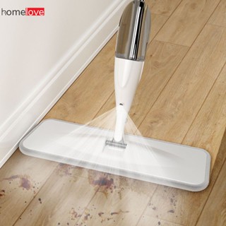 ไม้ถูพื้นแบบพ่นน้ำ Lazy Flat Mop 360° Rotatable Flat Mopping แผ่นไมโครไฟเบอร์แบบใช้ซ้ำได้ 360 Degree Rotating Handheld Mop Floor Cleaner homelove