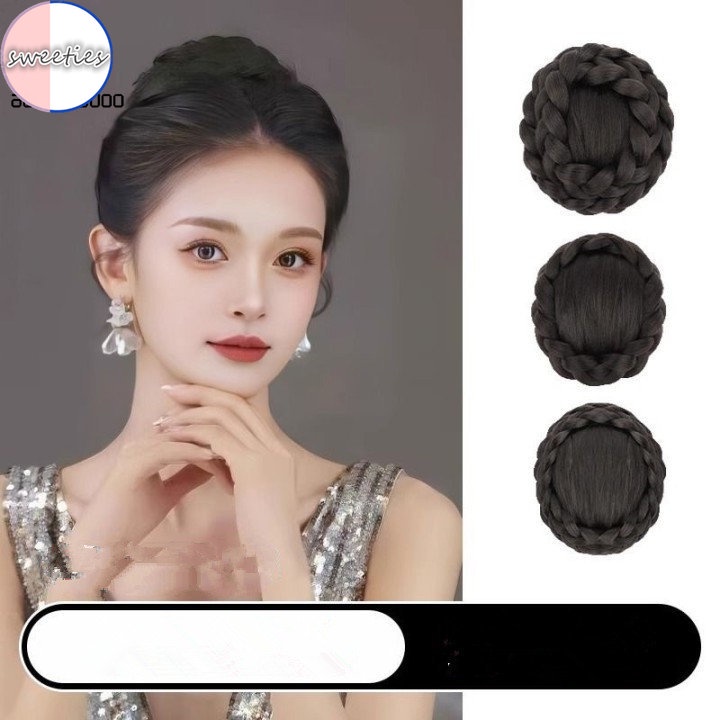 3 โมเดล เจ้าสาว สังเคราะห์ ผมซาลาเปา ต่อผม Chignon โดนัท ลูกกลิ้ง วิกผม กรงเล็บ คลิป ในแฮร์พีซ สําหรับผู้หญิง