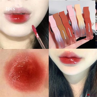 Cappuvini Yuanqi Clear Watery Lip Glaze Mirror Glass ลิปสติกหญิง นักเรียน นักศึกษา ราคาไม่แพง ลิปกลอสสีชานม (monkingstore_th)