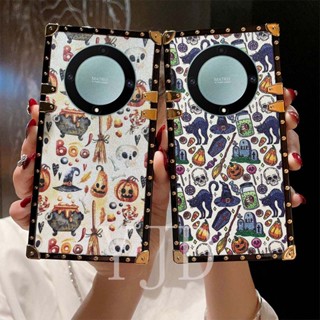 เคสโทรศัพท์มือถือ ขอบตรง ทรงสี่เหลี่ยม กันกระแทก ลายตลก สําหรับ Honor X9a X9 X8