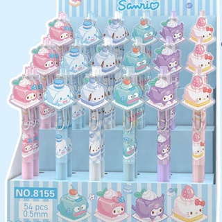 ปากกาลูกลื่นอะคริลิค ลายการ์ตูน Sanrio Pochacco Mymelody Kuromi Cinnamoroll 0.5 มม. สีดํา 6 ชิ้น สําหรับสํานักงาน โรงเรียน