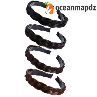 OCEANMAPDZ ที่คาดผม แบบถัก กันลื่น สไตล์เรโทร สําหรับผู้หญิง