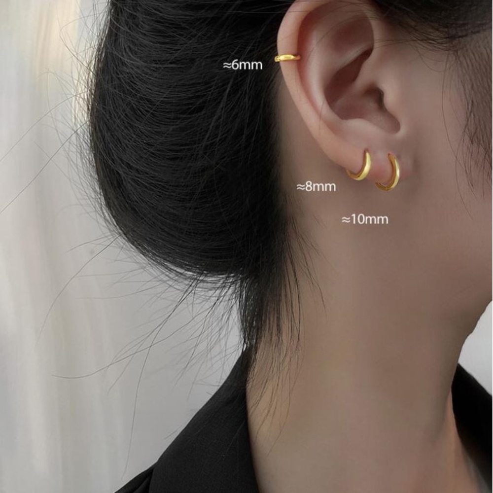 ไทเทเนียมเหล็ก Hoop Earings สําหรับผู้หญิงต่างหูสําหรับผู้ชายชุดต่างหูเจาะ Hikaw Earings สําหรับเด็ก