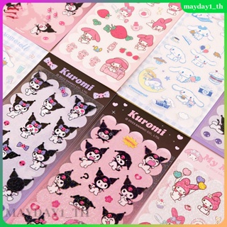 Sanrio การ์ดสติกเกอร์ ลาย Kuromi Melody สไตล์ญี่ปุ่น สําหรับตกแต่ง DIY