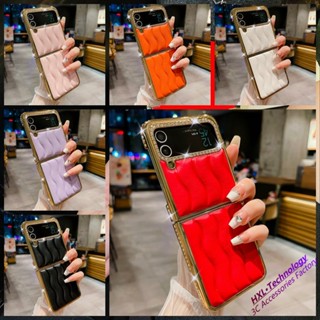 พร้อมส่ง เคสโทรศัพท์มือถือหนัง ฝาพับ ทรงสี่เหลี่ยม สีสันสดใส สําหรับ Samsung Galaxy Zflip3 Z Flip4