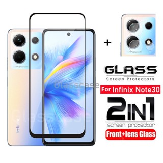 2 in 1 ฟิล์มกระจกนิรภัยกันรอยหน้าจอ แบบเต็มจอ สําหรับ Infinix Note 30 VIP Pro 30VIP 30Pro Note30 Note30Pro 4G 5G 2023